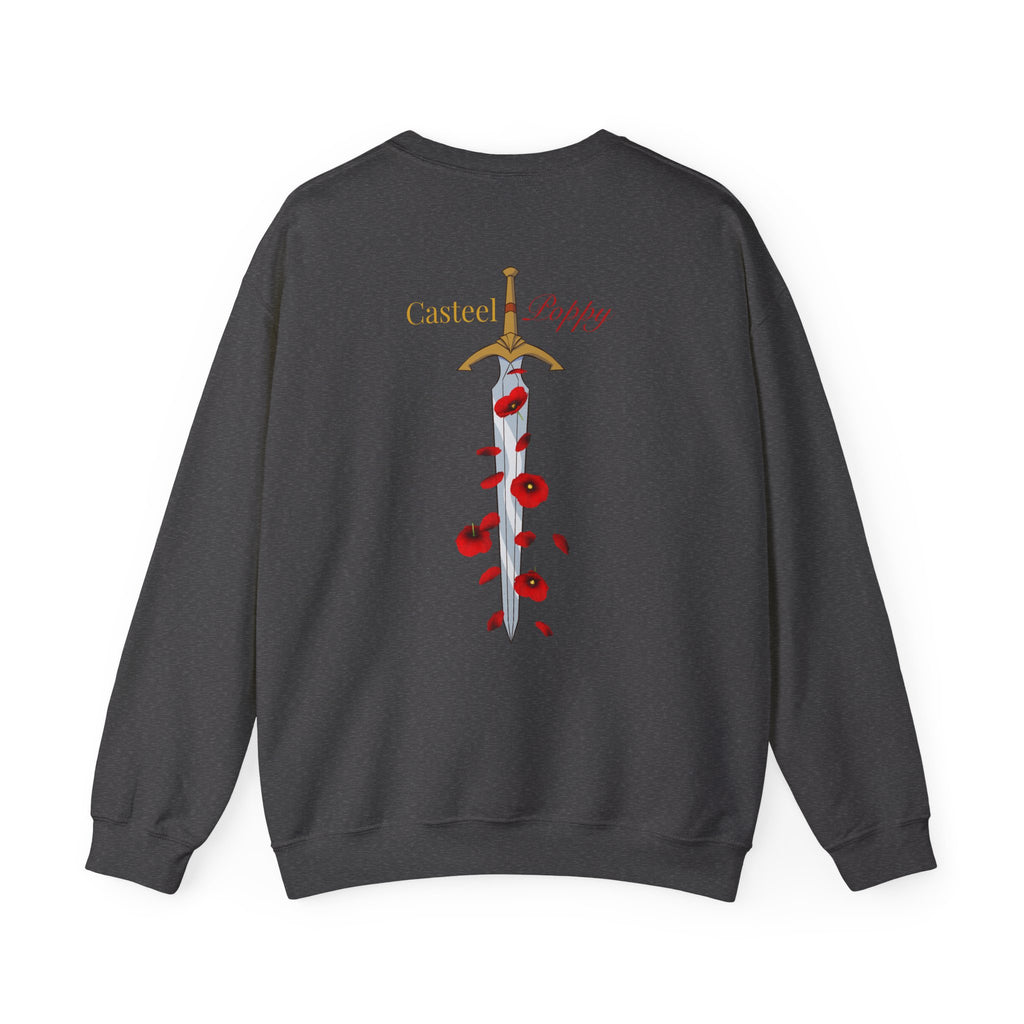 Rise From Blood & Ash Crewneck Sweatshirt – 'We Will Rise' Sword & Poppy Fantasy Graphic