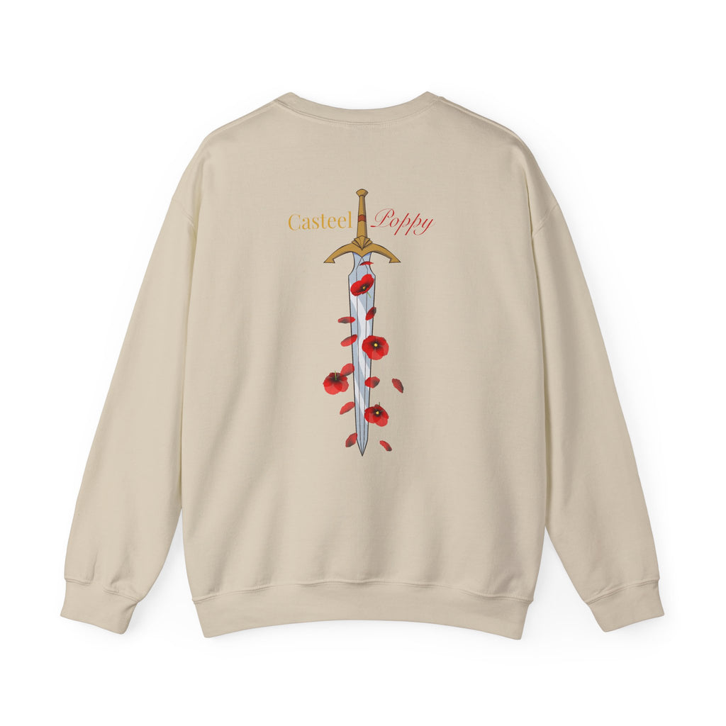 Rise From Blood & Ash Crewneck Sweatshirt – 'We Will Rise' Sword & Poppy Fantasy Graphic