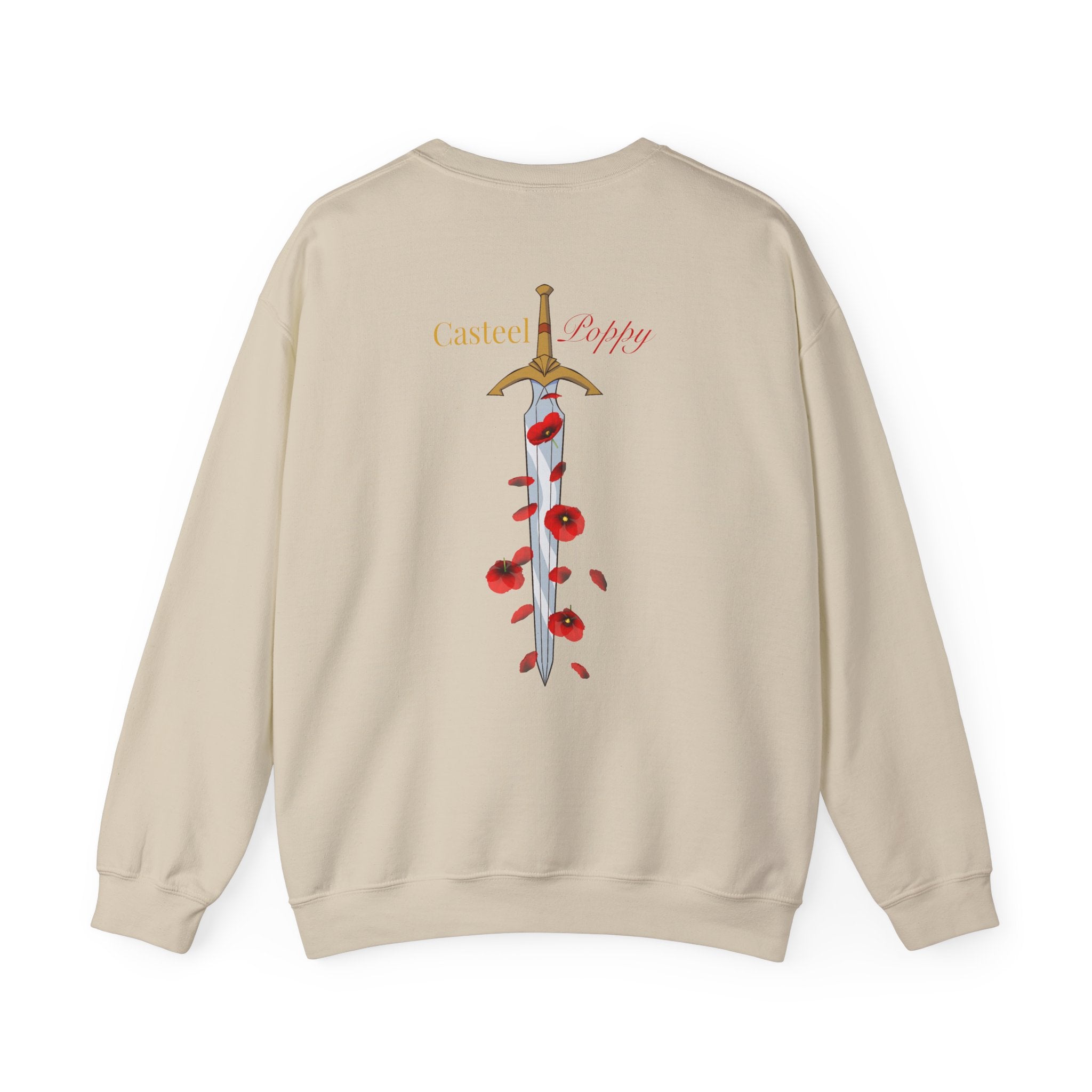 Rise From Blood & Ash Crewneck Sweatshirt – 'We Will Rise' Sword & Poppy Fantasy Graphic