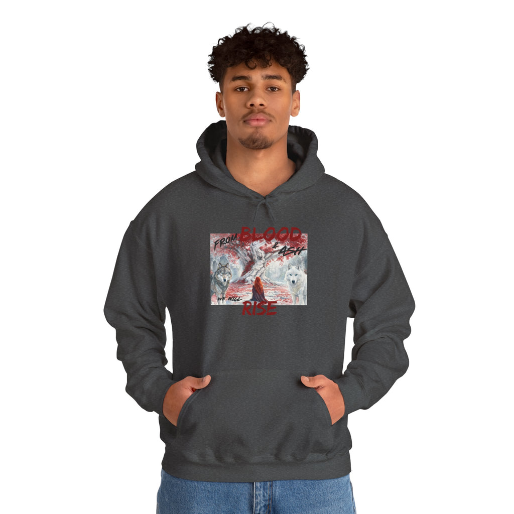 Hoodie – 'Blood Rise' Gothic Graphic Pullover