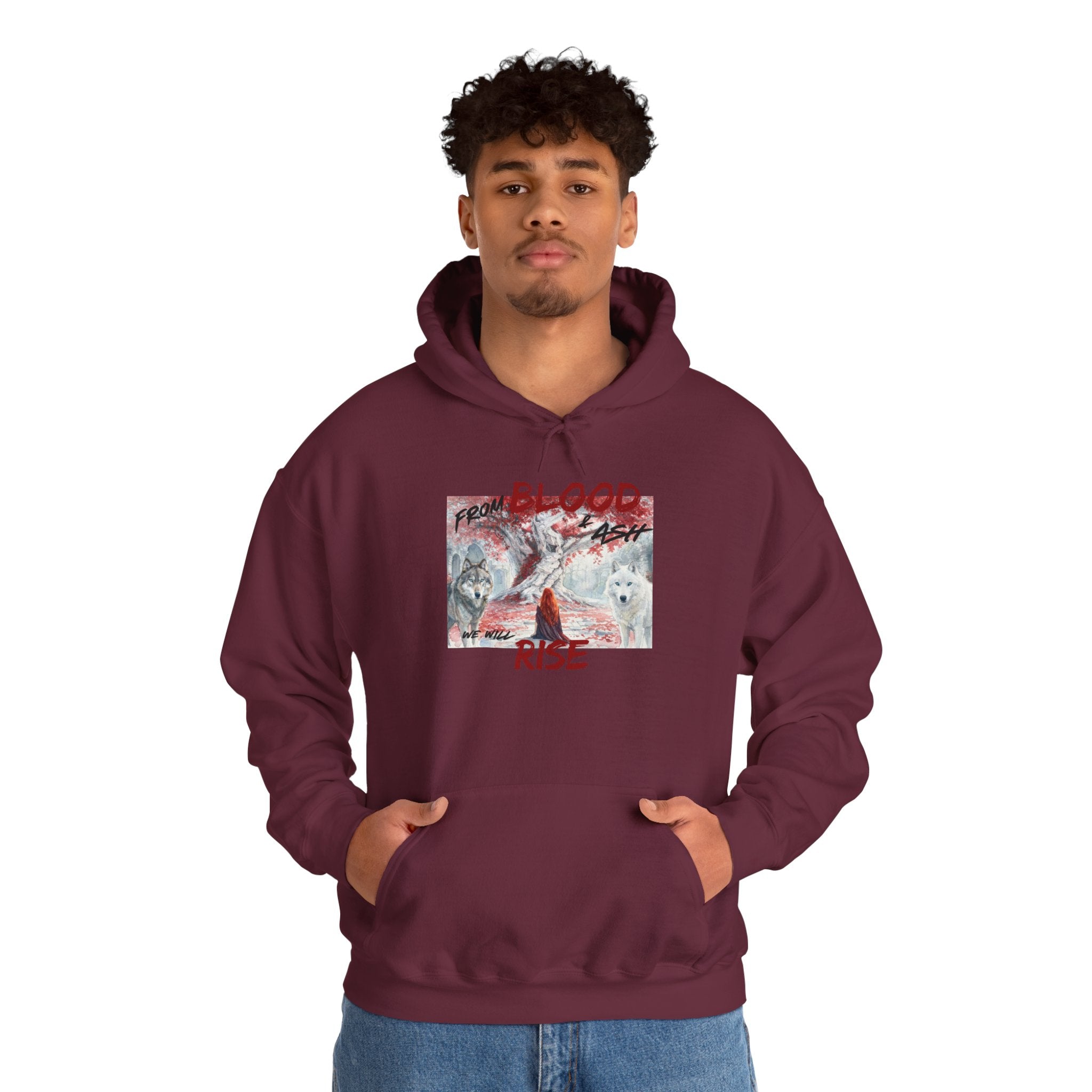 Hoodie – 'Blood Rise' Gothic Graphic Pullover