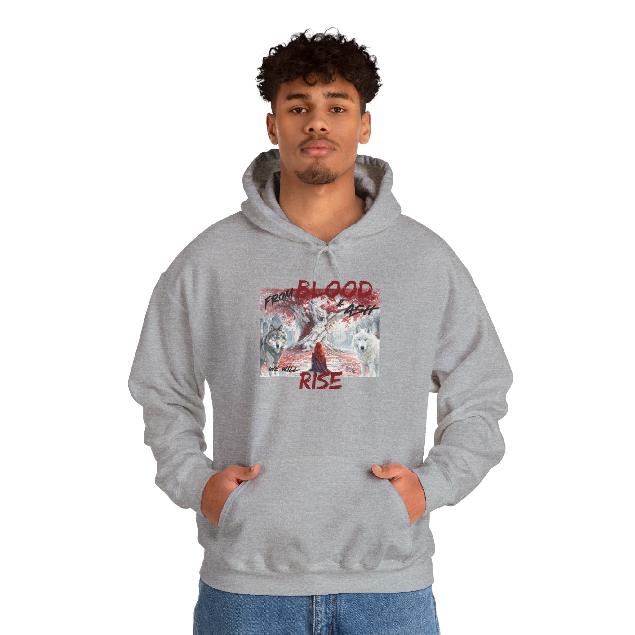 Hoodie – 'Blood Rise' Gothic Graphic Pullover