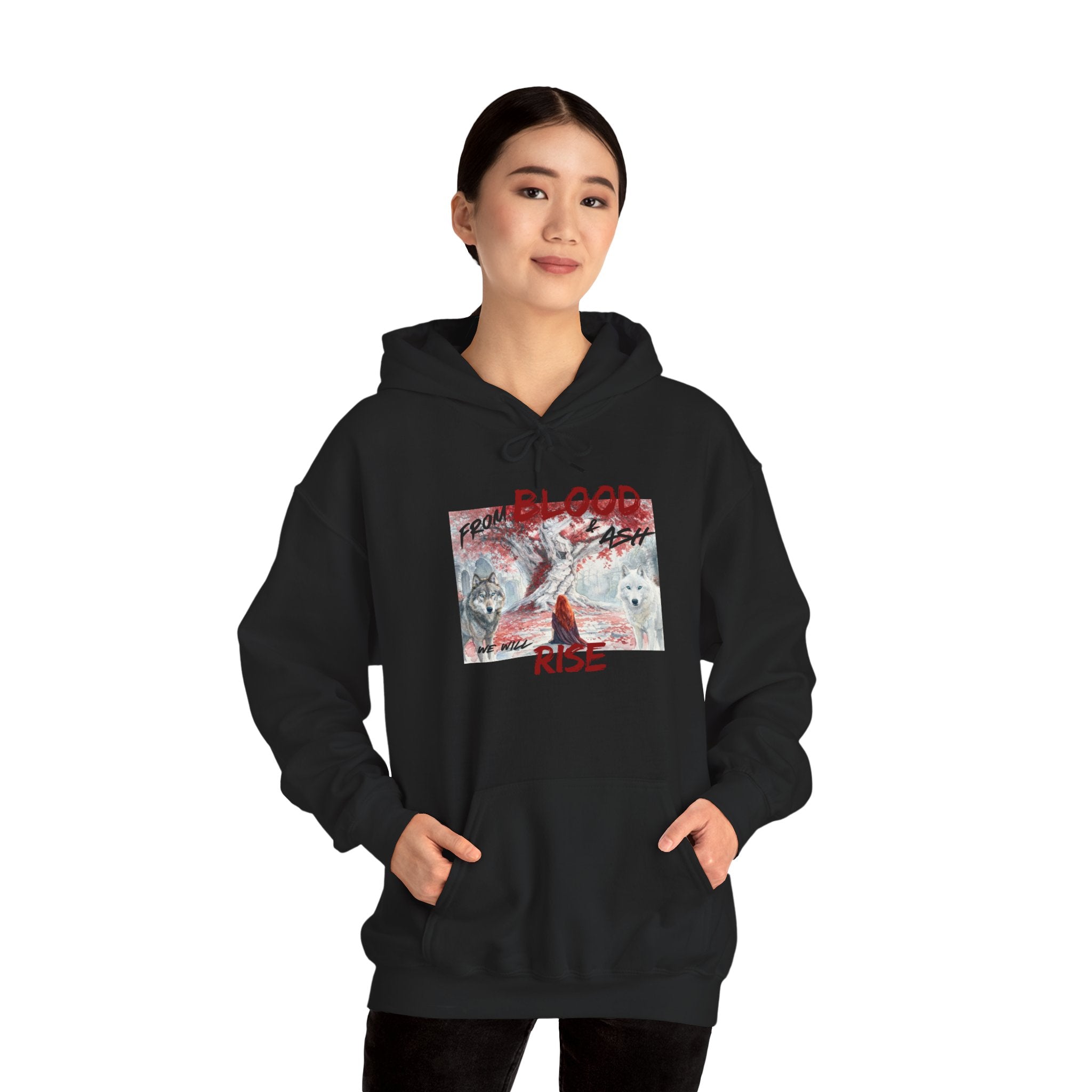 Hoodie – 'Blood Rise' Gothic Graphic Pullover