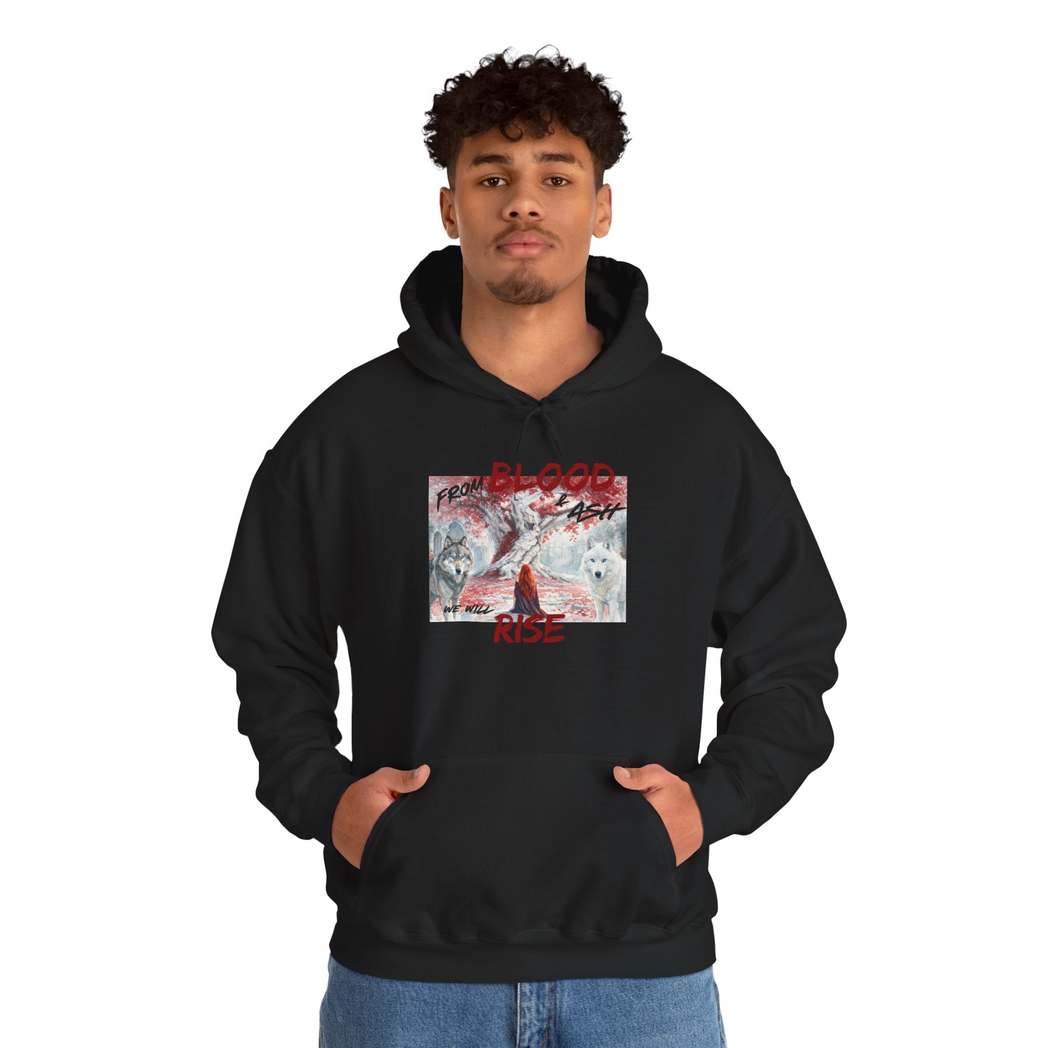 Hoodie – 'Blood Rise' Gothic Graphic Pullover