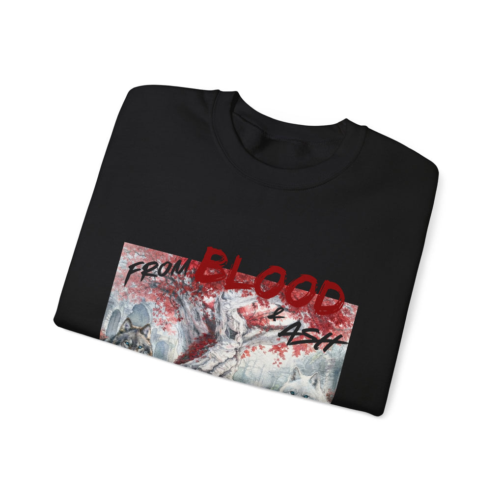 Rise From Blood & Ash Crewneck Sweatshirt – 'We Will Rise' Sword & Poppy Fantasy Graphic