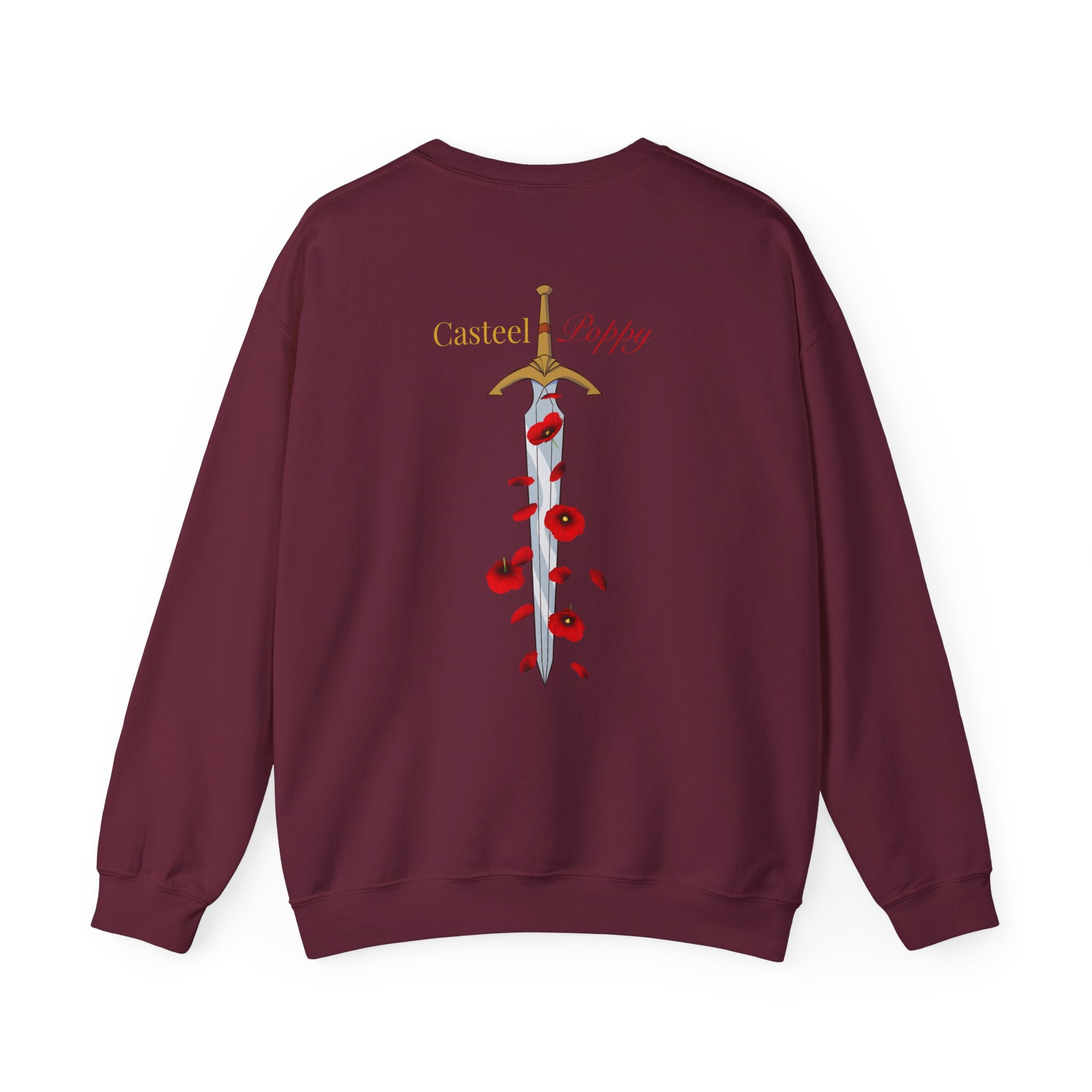 Rise From Blood & Ash Crewneck Sweatshirt – 'We Will Rise' Sword & Poppy Fantasy Graphic
