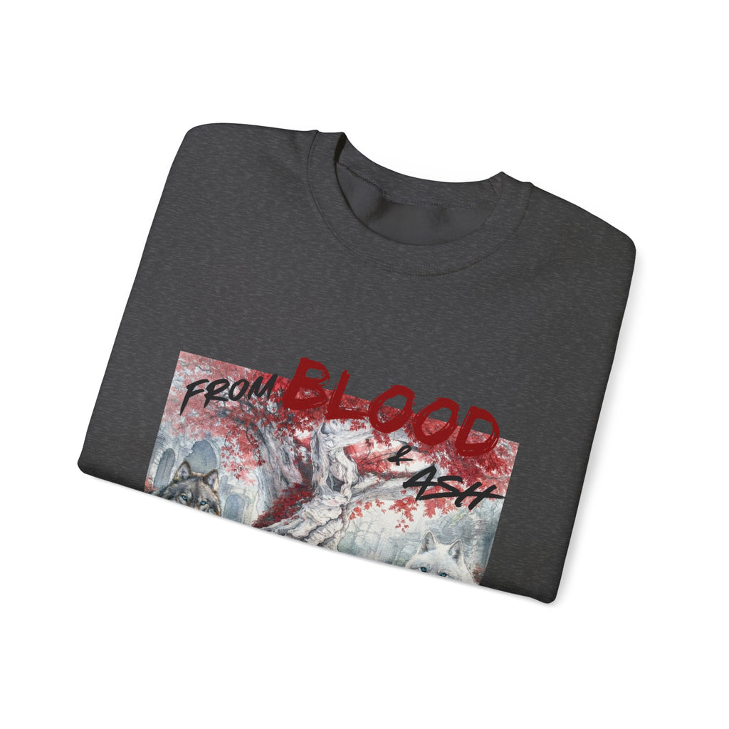 Rise From Blood & Ash Crewneck Sweatshirt – 'We Will Rise' Sword & Poppy Fantasy Graphic