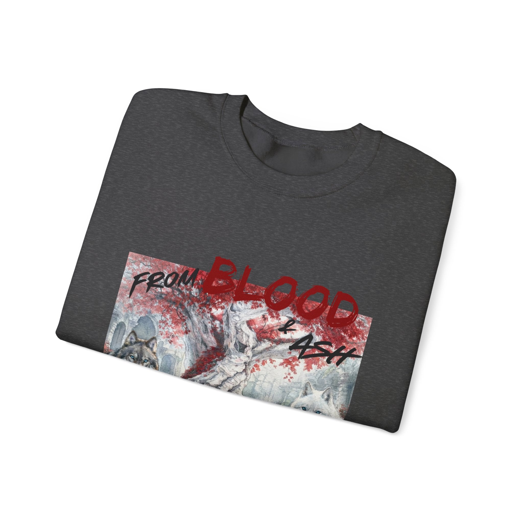 Rise From Blood & Ash Crewneck Sweatshirt – 'We Will Rise' Sword & Poppy Fantasy Graphic