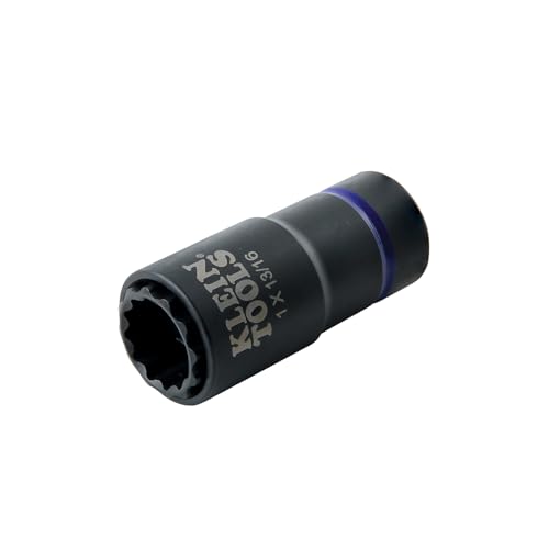 Klein Tools 66010 2-in-1 SAE Impact Socket Set, 6-Piece Tool Set with 12-Point Deep Sockets with 1/2-Inch Drive, Includes Tool Case