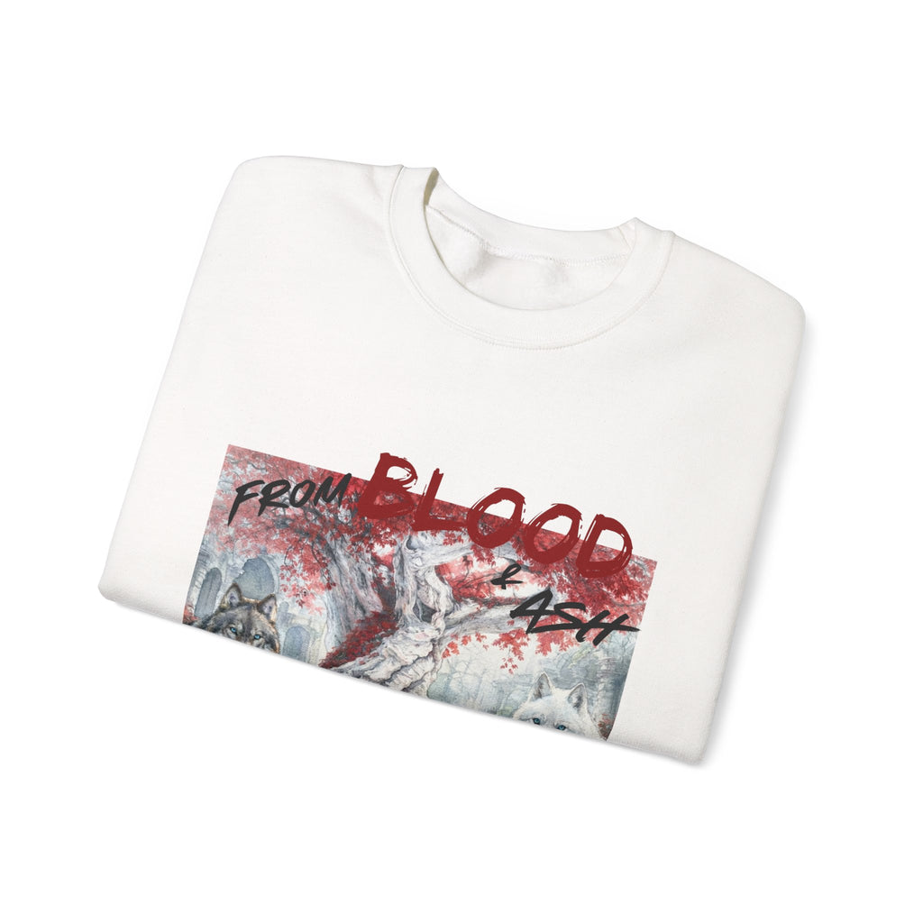 Rise From Blood & Ash Crewneck Sweatshirt – 'We Will Rise' Sword & Poppy Fantasy Graphic