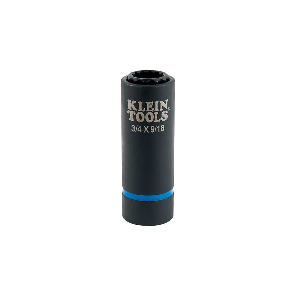Klein Tools 66010 2-in-1 SAE Impact Socket Set, 6-Piece Tool Set with 12-Point Deep Sockets with 1/2-Inch Drive, Includes Tool Case