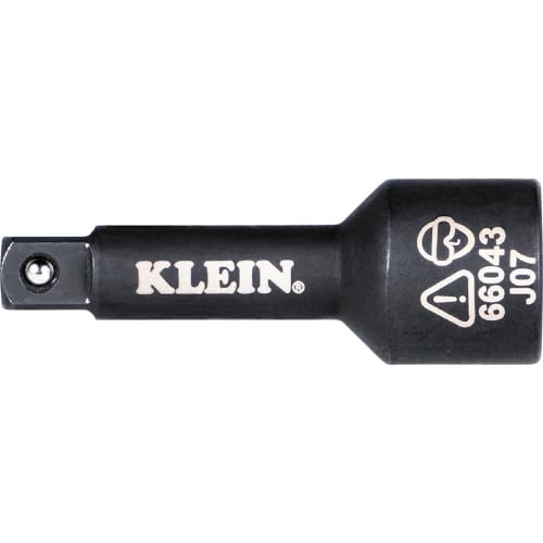 Klein Tools 66031 3-in-1 Slotted Impact Socket, 12-Point Deep Sockets, Coaxial Spring Loaded, 3/4 and 9/16-Inch Hex Sizes, 1/2-Inch Drive