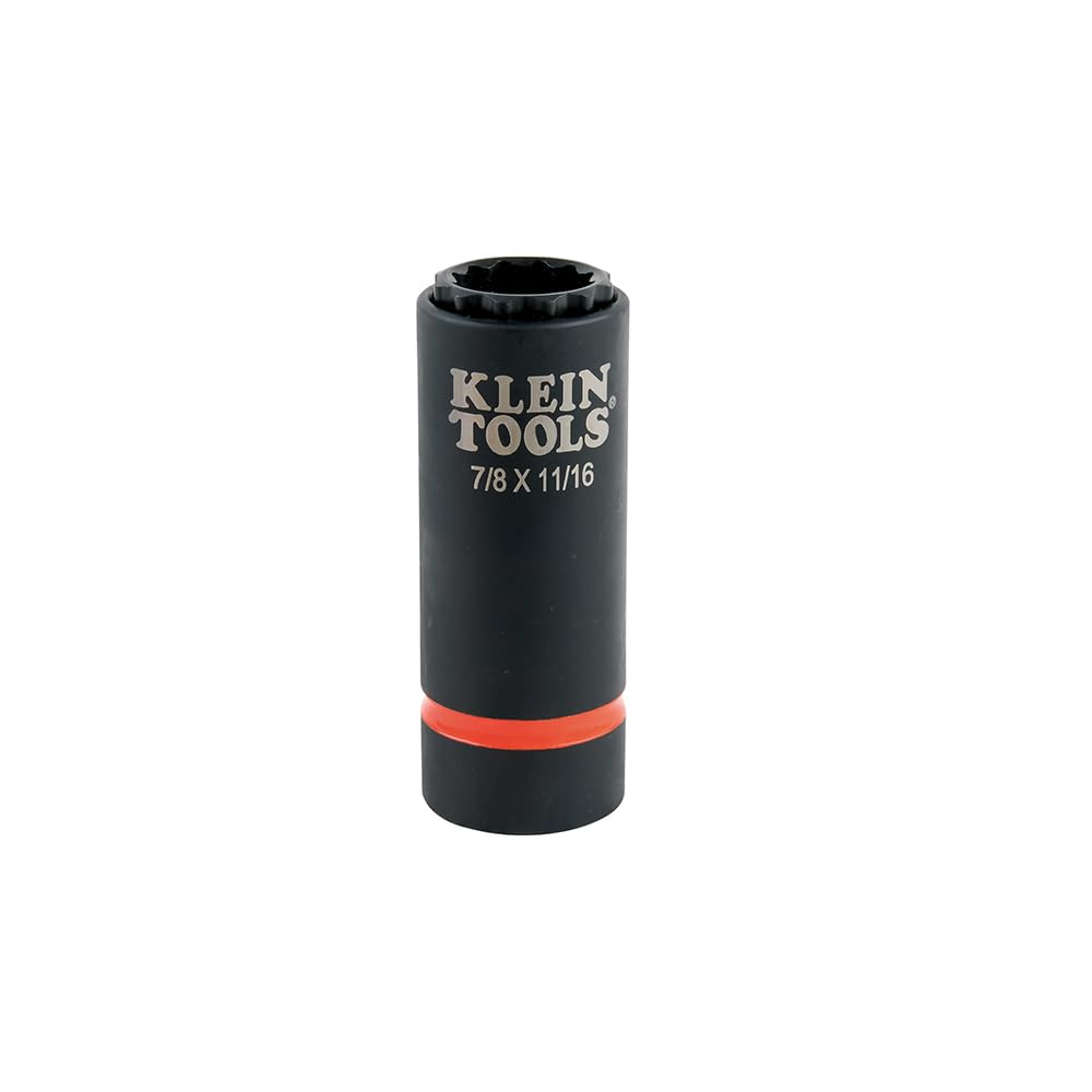 Klein Tools 66010 2-in-1 SAE Impact Socket Set, 6-Piece Tool Set with 12-Point Deep Sockets with 1/2-Inch Drive, Includes Tool Case