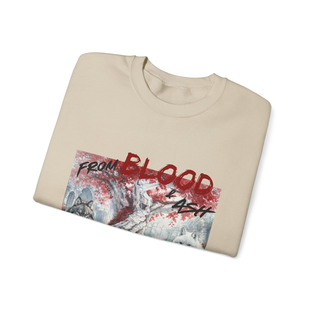 Rise From Blood & Ash Crewneck Sweatshirt – 'We Will Rise' Sword & Poppy Fantasy Graphic