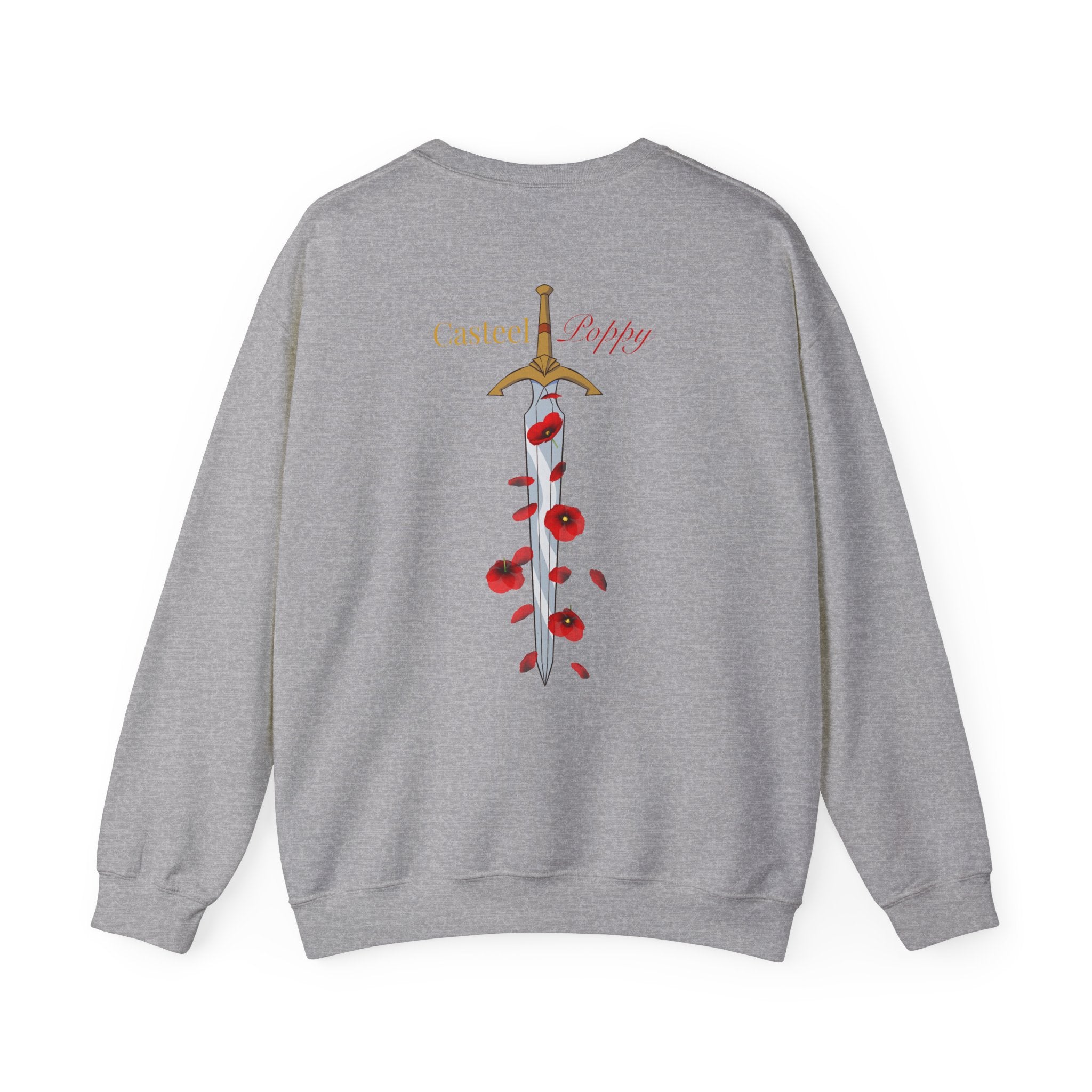 Rise From Blood & Ash Crewneck Sweatshirt – 'We Will Rise' Sword & Poppy Fantasy Graphic
