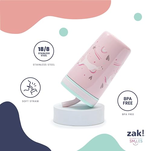Zak Designs Disney Kelso Toddler Cups For Travel or At Home, 12oz Vacuum Insulated Stainless Steel Sippy Cup With Leak-Proof Design is Perfect For Kids (Mickey Mouse)
