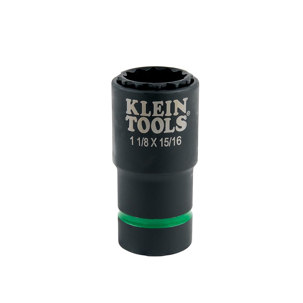 Klein Tools 66010 2-in-1 SAE Impact Socket Set, 6-Piece Tool Set with 12-Point Deep Sockets with 1/2-Inch Drive, Includes Tool Case