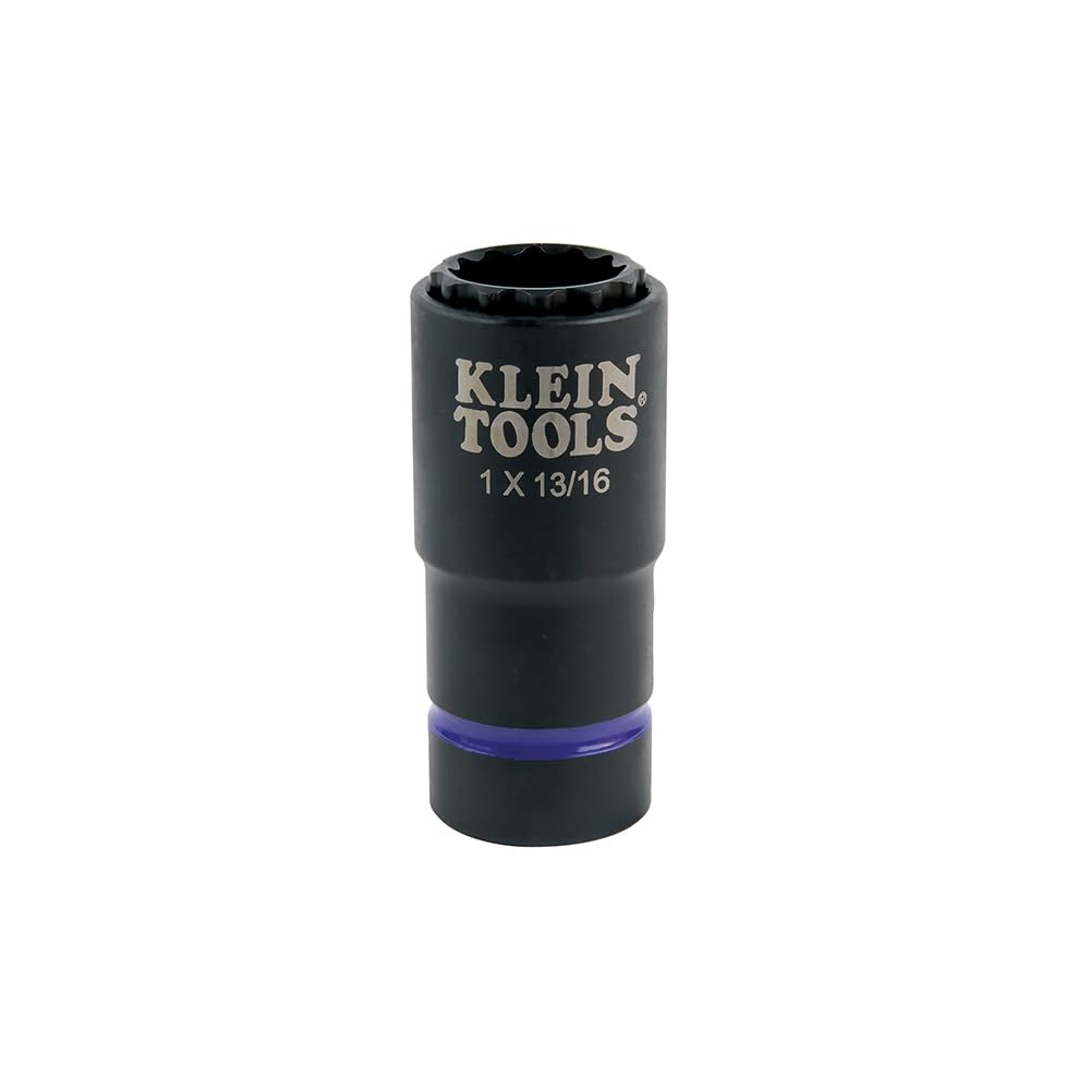 Klein Tools 66010 2-in-1 SAE Impact Socket Set, 6-Piece Tool Set with 12-Point Deep Sockets with 1/2-Inch Drive, Includes Tool Case