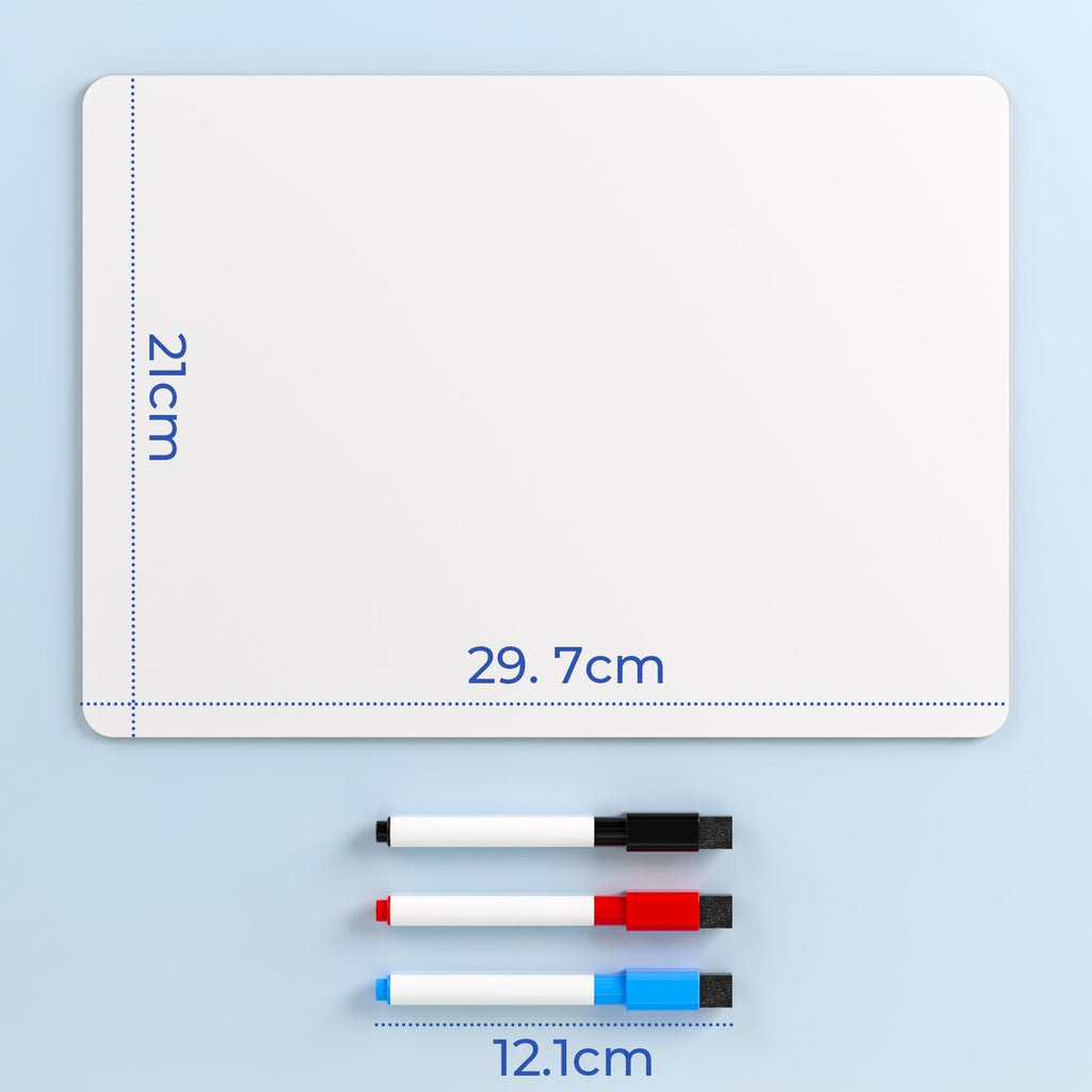 Nicpro Dry Erase Lap Board 9 x 12 inches 2 Pack Ruled Kid Double Sided Blank & Lined Small Lapboard with 8 Pens, 2 Eraser, Learning Mini Whiteboard Portable for Student and Classroom Use