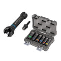 Klein Tools 66031 3-in-1 Slotted Impact Socket, 12-Point Deep Sockets, Coaxial Spring Loaded, 3/4 and 9/16-Inch Hex Sizes, 1/2-Inch Drive