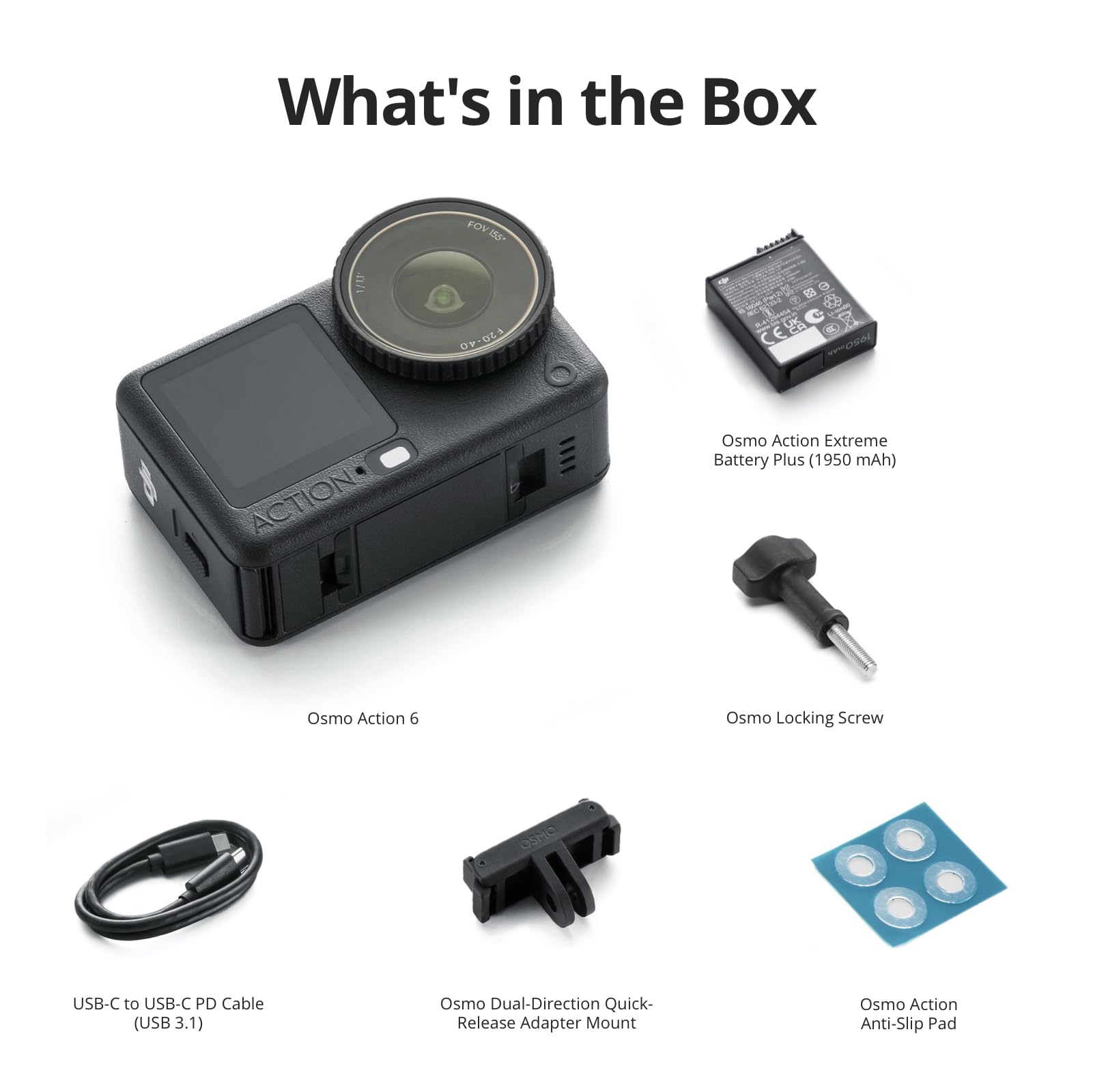 DJI Osmo Action 6 Enhanced Combo, Action Camera with 1/1.1″ Square Sensor, Variable Aperture of f/2.0–f/4.0, Extended Battery Life with 2 Batteries, Action Camera 8K for Extended Outdoor Filming