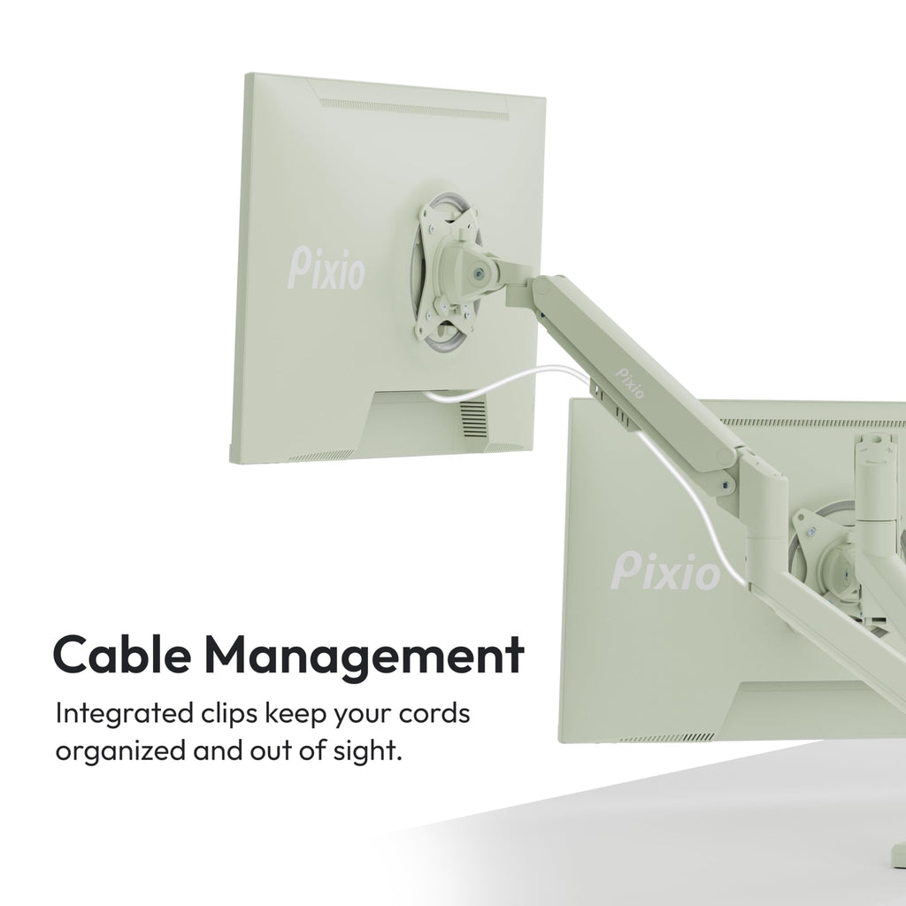 Pixio PS1S Wave Pink Single Monitor Arm Stand Desk Mount - Fits up to 32 inches Monitors and up to 19.8lbs. VESA Compatibility and Integrated Cable Management