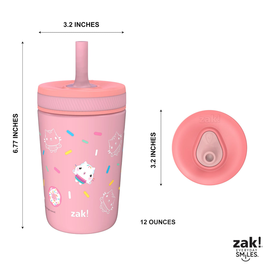 Zak Designs Disney Kelso Toddler Cups For Travel or At Home, 12oz Vacuum Insulated Stainless Steel Sippy Cup With Leak-Proof Design is Perfect For Kids (Mickey Mouse)