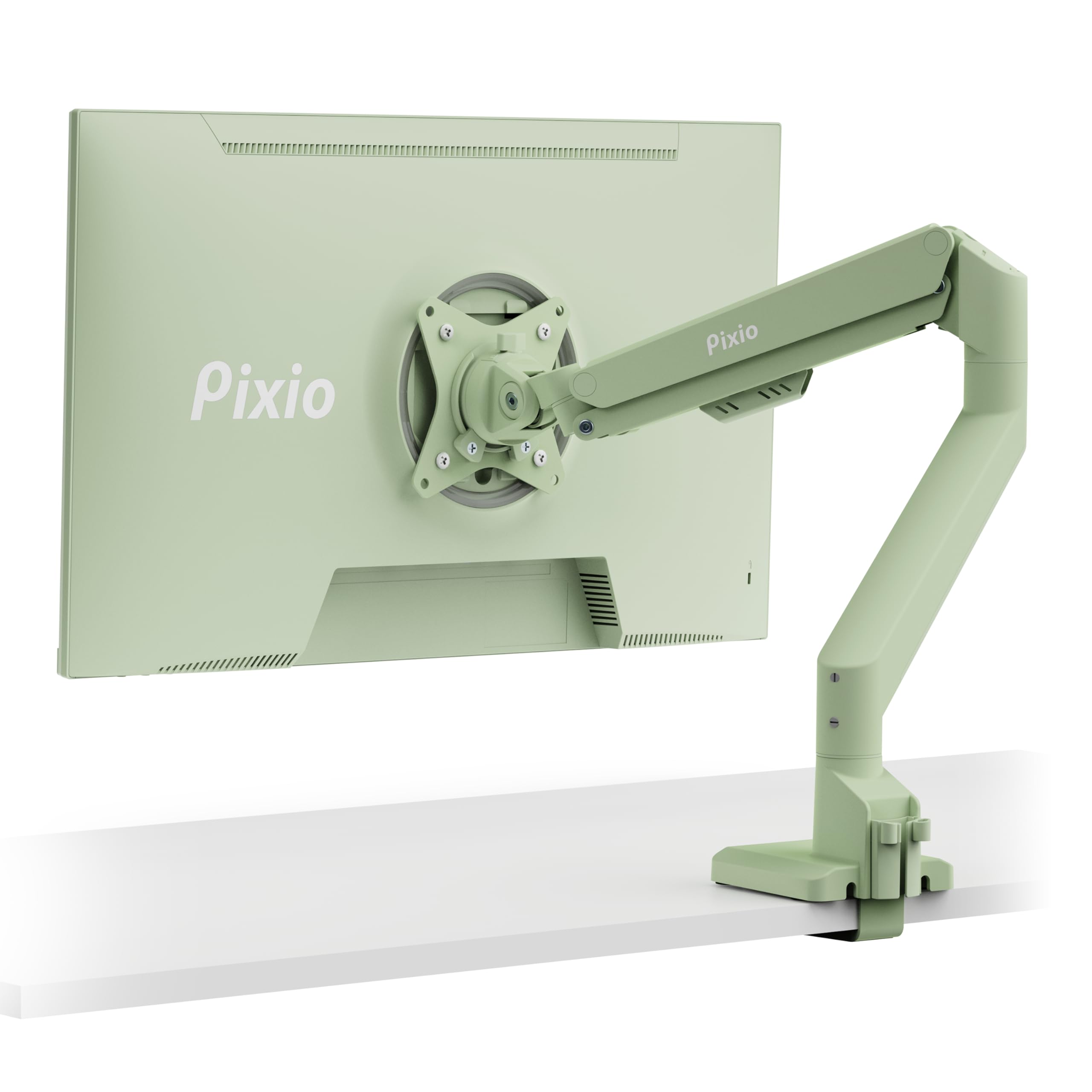 Pixio PS1S Wave Pink Single Monitor Arm Stand Desk Mount - Fits up to 32 inches Monitors and up to 19.8lbs. VESA Compatibility and Integrated Cable Management