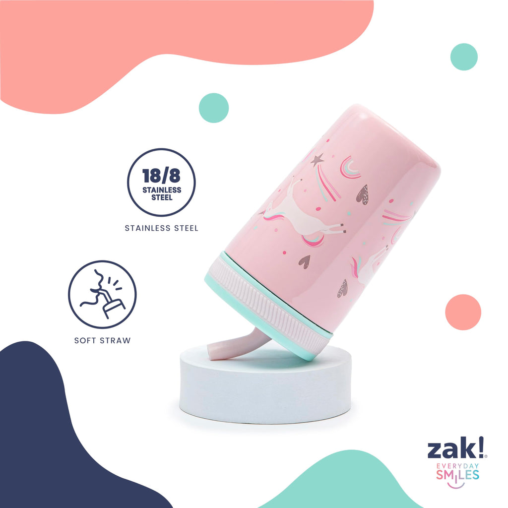 Zak Designs Disney Kelso Toddler Cups For Travel or At Home, 12oz Vacuum Insulated Stainless Steel Sippy Cup With Leak-Proof Design is Perfect For Kids (Mickey Mouse)