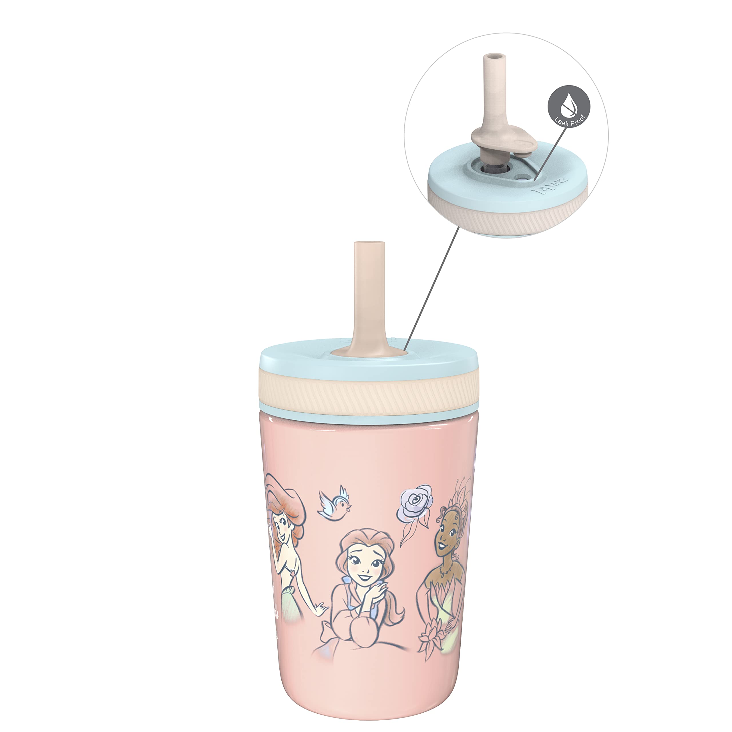 Zak Designs Disney Kelso Toddler Cups For Travel or At Home, 12oz Vacuum Insulated Stainless Steel Sippy Cup With Leak-Proof Design is Perfect For Kids (Mickey Mouse)
