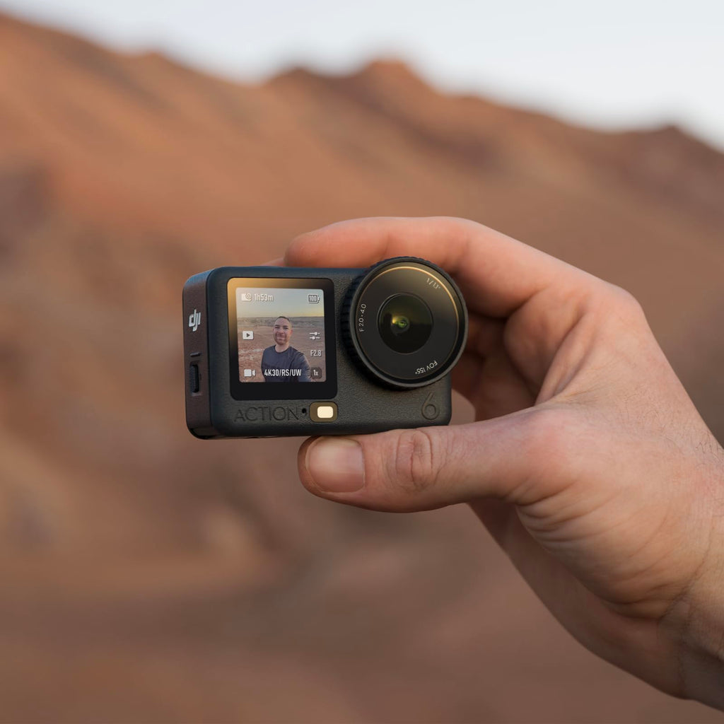 DJI Osmo Action 6 Enhanced Combo, Action Camera with 1/1.1″ Square Sensor, Variable Aperture of f/2.0–f/4.0, Extended Battery Life with 2 Batteries, Action Camera 8K for Extended Outdoor Filming