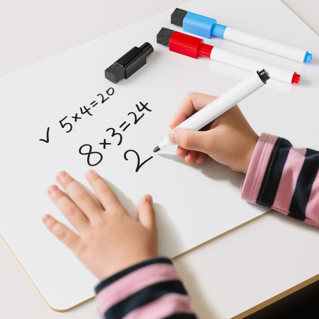 Nicpro Dry Erase Lap Board 9 x 12 inches 2 Pack Ruled Kid Double Sided Blank & Lined Small Lapboard with 8 Pens, 2 Eraser, Learning Mini Whiteboard Portable for Student and Classroom Use