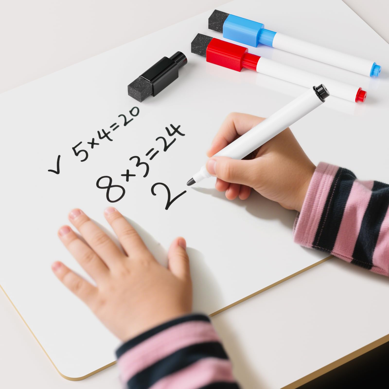 Nicpro Dry Erase Lap Board 9 x 12 inches 2 Pack Ruled Kid Double Sided Blank & Lined Small Lapboard with 8 Pens, 2 Eraser, Learning Mini Whiteboard Portable for Student and Classroom Use