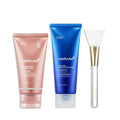 Medicube Korean Viral Glass Skin Mask Duo: Collagen Overnight Wrapping Peel Off Facial Mask Pack and Zero Pore Blackhead Mud Facial Mask and Jelly Brush | Gifts for Women, Skin Care Set