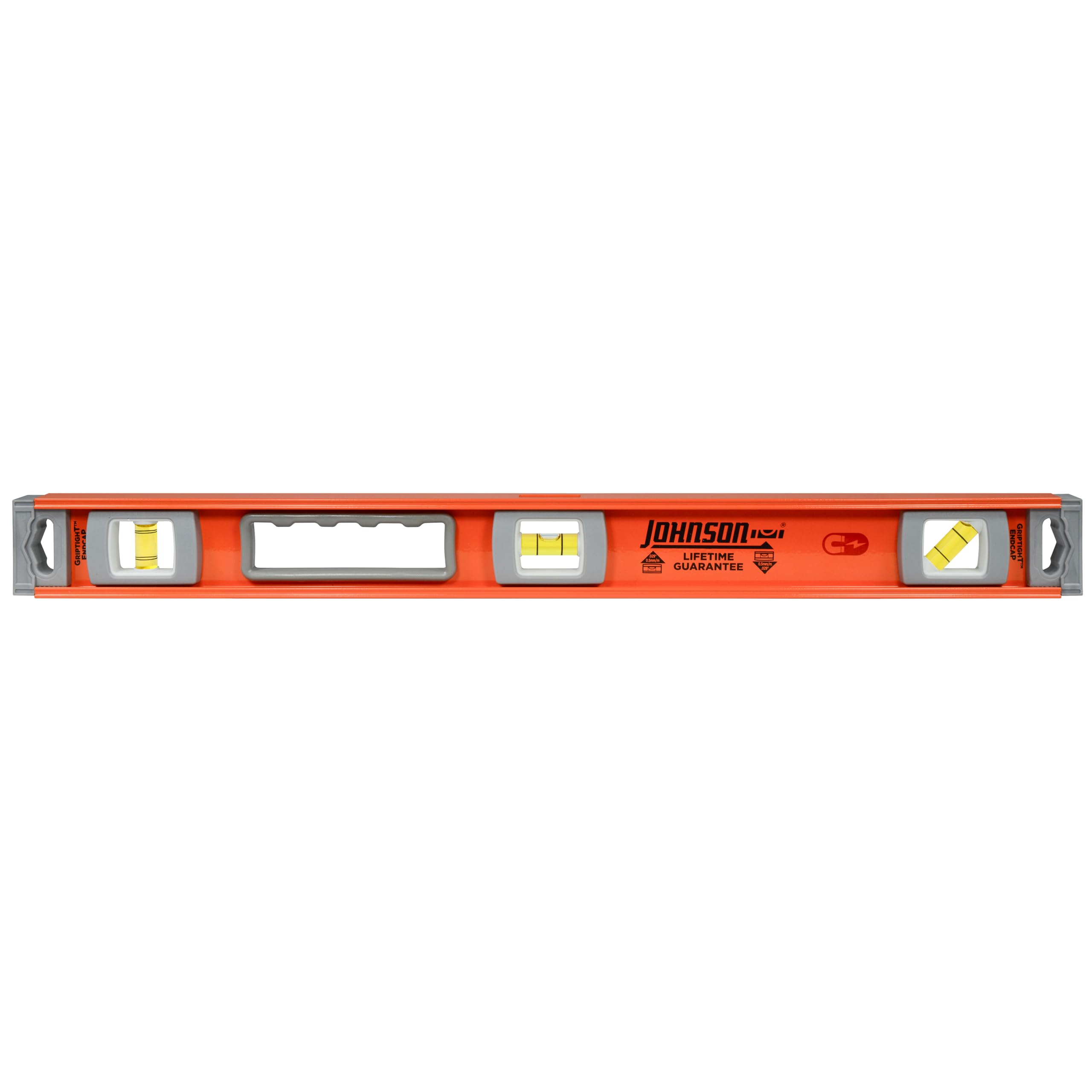 Johnson Level & Tool 1254-2400 Magnetic Heavy Duty I-Beam Aluminum, 24", Orange, 1 Level