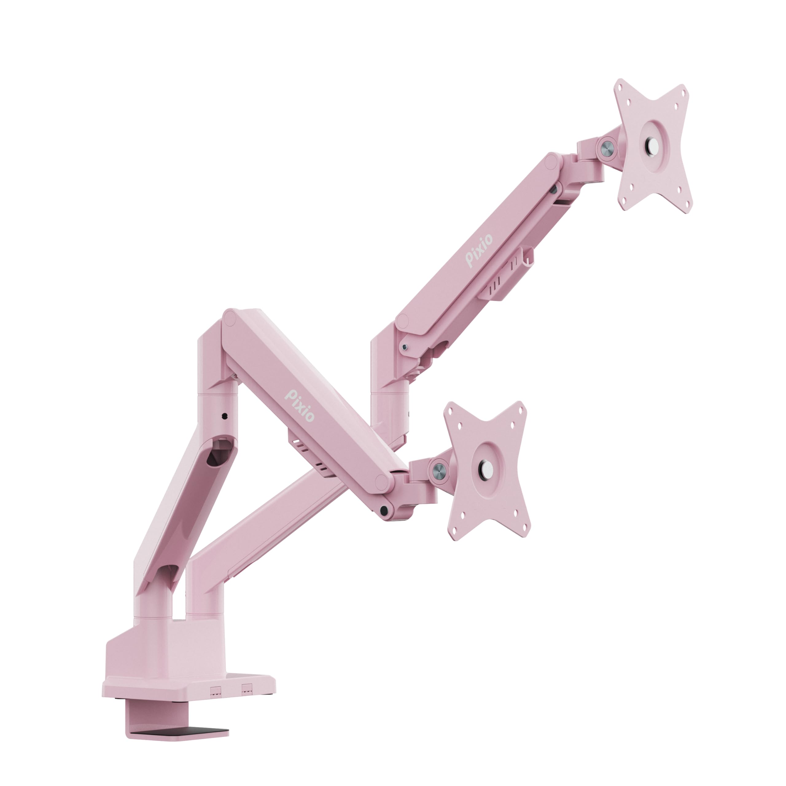 Pixio PS1S Wave Pink Single Monitor Arm Stand Desk Mount - Fits up to 32 inches Monitors and up to 19.8lbs. VESA Compatibility and Integrated Cable Management