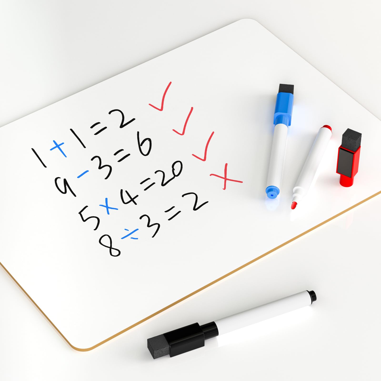 Nicpro Dry Erase Lap Board 9 x 12 inches 2 Pack Ruled Kid Double Sided Blank & Lined Small Lapboard with 8 Pens, 2 Eraser, Learning Mini Whiteboard Portable for Student and Classroom Use