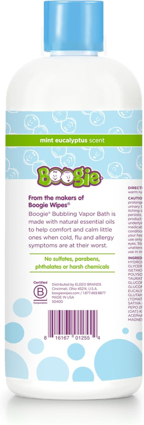 Boogie Kids Botanical Bubble Bath, Soothing Vapor, Made with Natural Essential Oils, Mint Eucalyptus, 18 oz (Pack of 1)