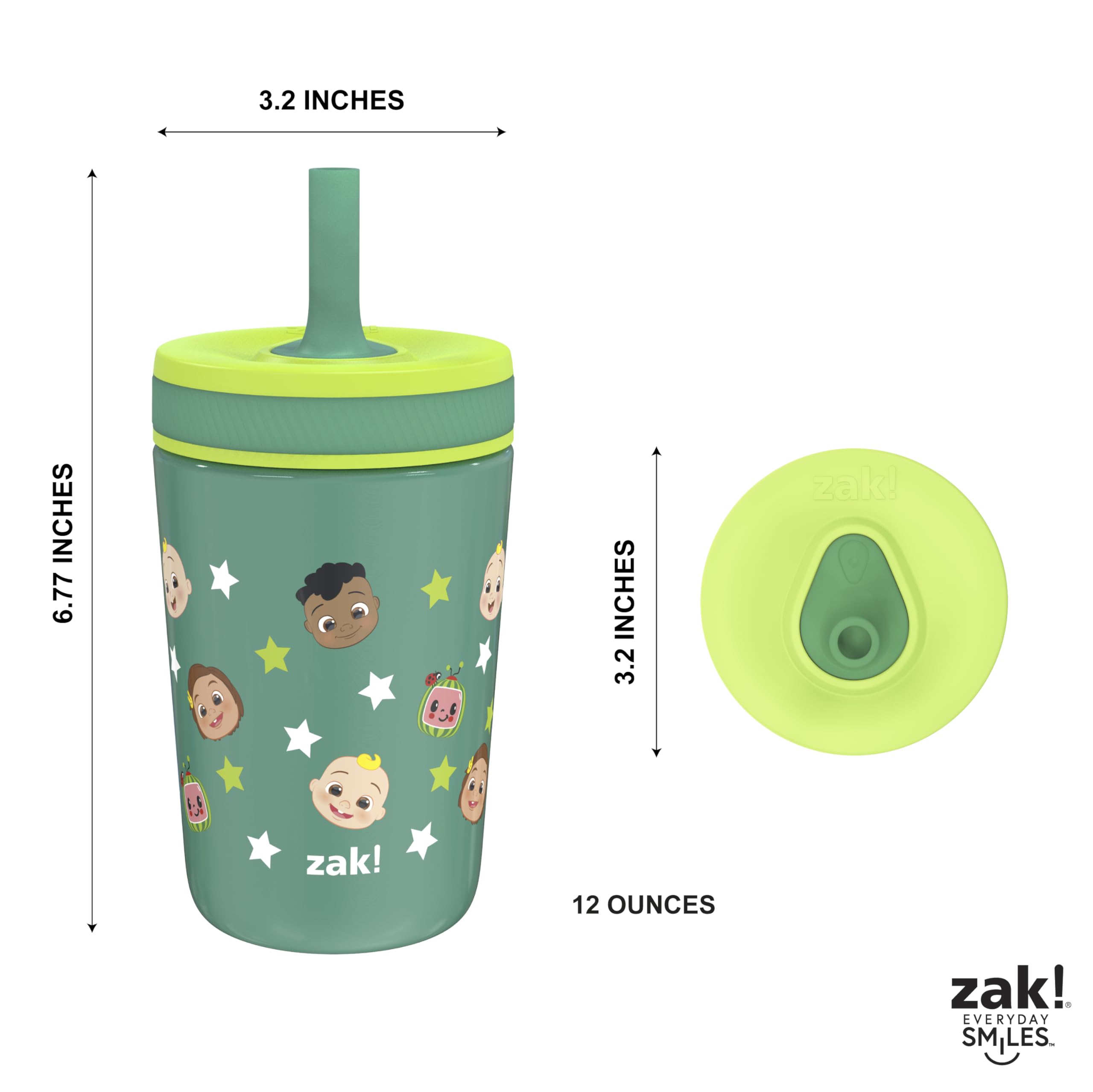 Zak Designs Disney Kelso Toddler Cups For Travel or At Home, 12oz Vacuum Insulated Stainless Steel Sippy Cup With Leak-Proof Design is Perfect For Kids (Mickey Mouse)