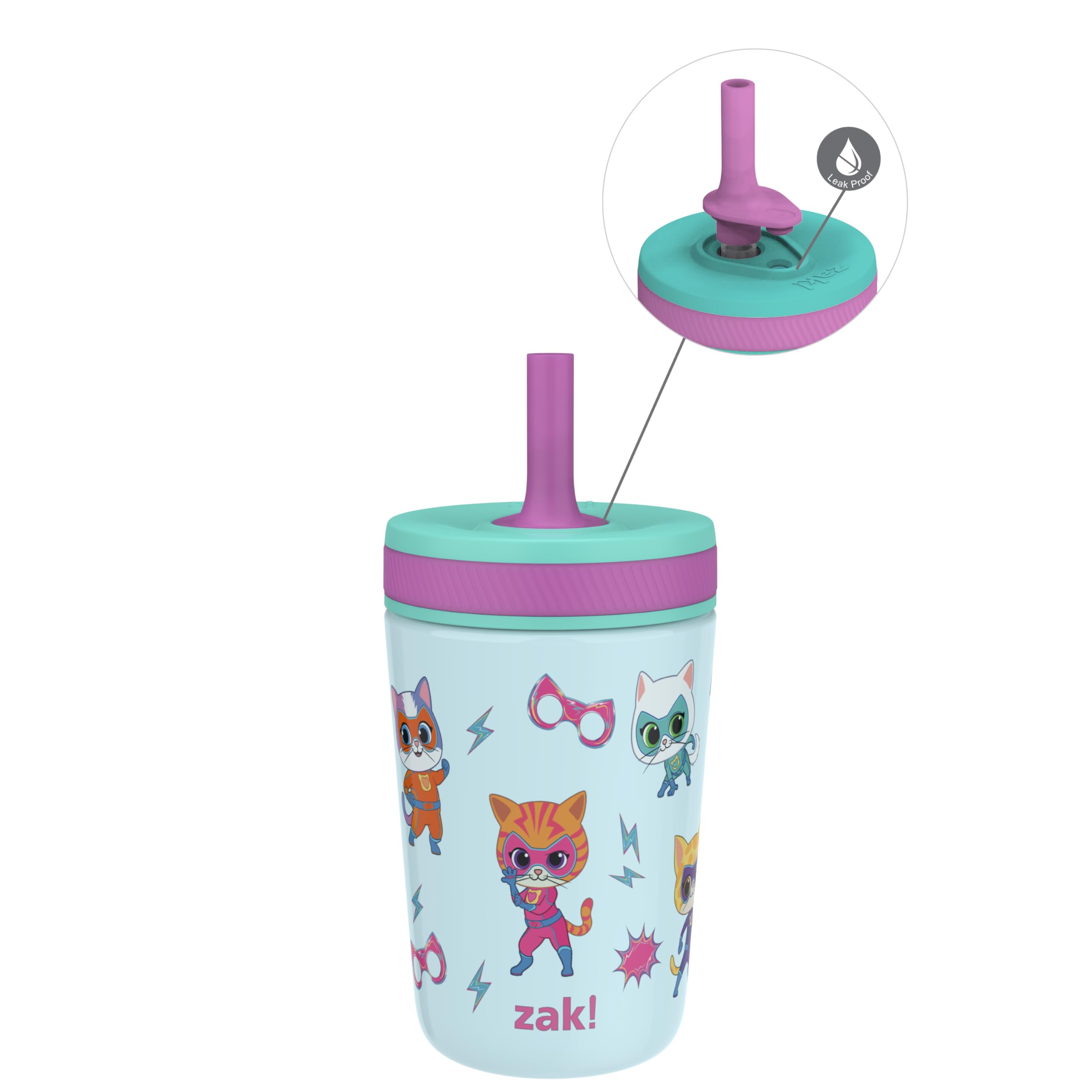 Zak Designs Disney Kelso Toddler Cups For Travel or At Home, 12oz Vacuum Insulated Stainless Steel Sippy Cup With Leak-Proof Design is Perfect For Kids (Mickey Mouse)