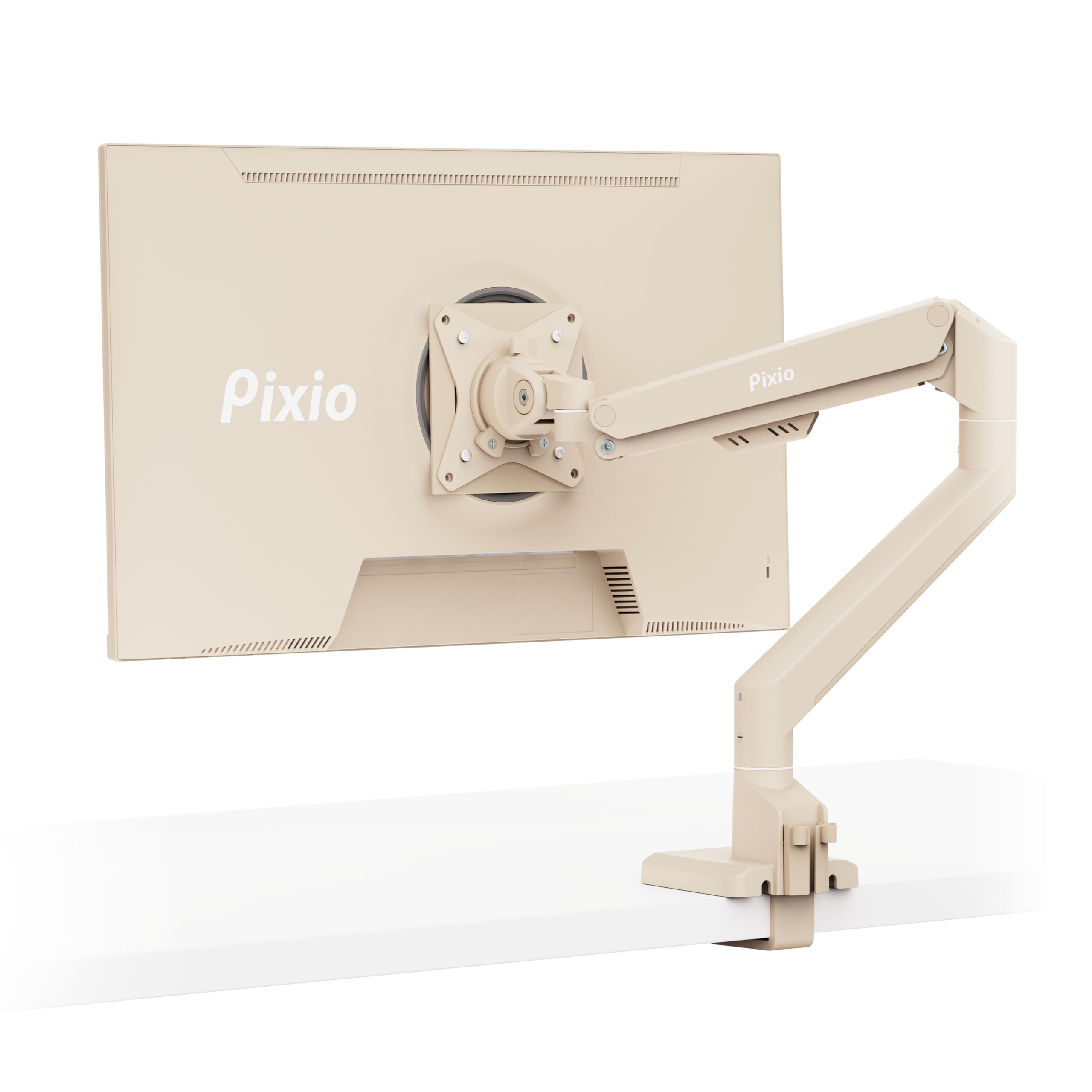 Pixio PS1S Wave Pink Single Monitor Arm Stand Desk Mount - Fits up to 32 inches Monitors and up to 19.8lbs. VESA Compatibility and Integrated Cable Management
