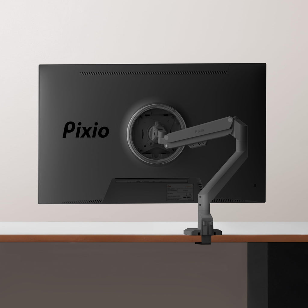 Pixio PS1S Wave Pink Single Monitor Arm Stand Desk Mount - Fits up to 32 inches Monitors and up to 19.8lbs. VESA Compatibility and Integrated Cable Management