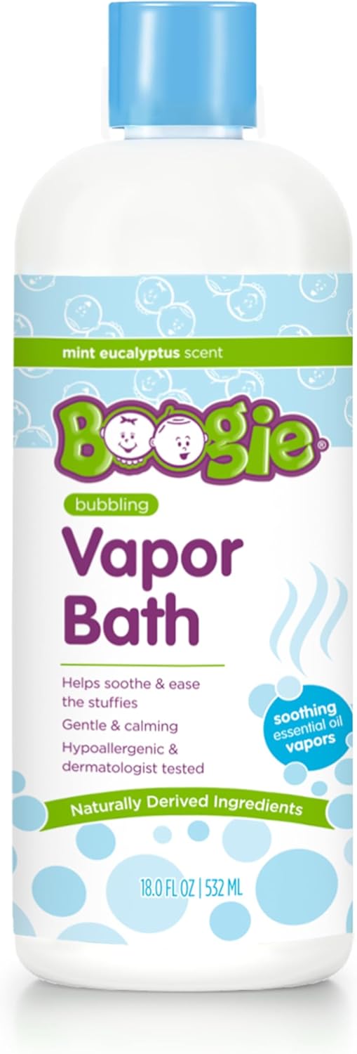 Boogie Kids Botanical Bubble Bath, Soothing Vapor, Made with Natural Essential Oils, Mint Eucalyptus, 18 oz (Pack of 1)