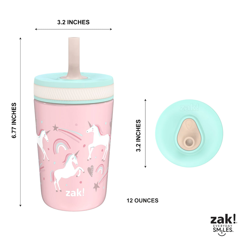Zak Designs Disney Kelso Toddler Cups For Travel or At Home, 12oz Vacuum Insulated Stainless Steel Sippy Cup With Leak-Proof Design is Perfect For Kids (Mickey Mouse)