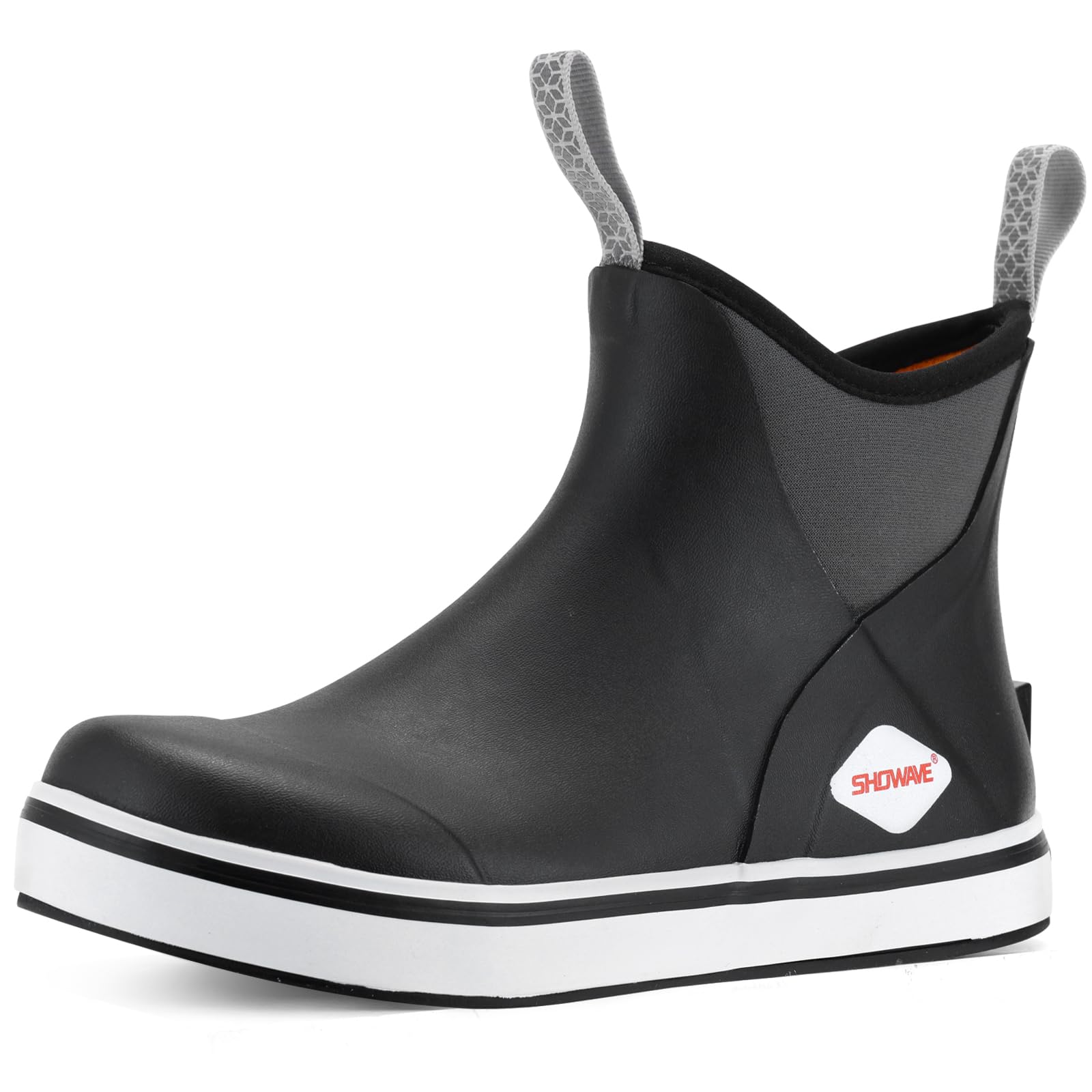Showave Kid's Deck Boots Waterproof Ankle Rain Boots for Boys Girls Insulated Neoprene Rubber Boots Non-slip Child Rain Shoes