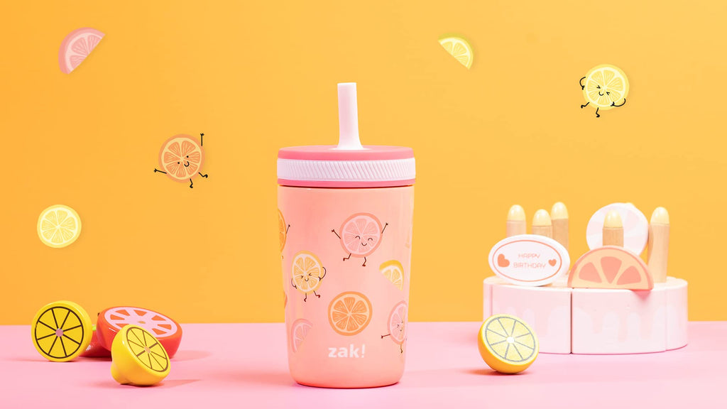 Zak Designs Disney Kelso Toddler Cups For Travel or At Home, 12oz Vacuum Insulated Stainless Steel Sippy Cup With Leak-Proof Design is Perfect For Kids (Mickey Mouse)
