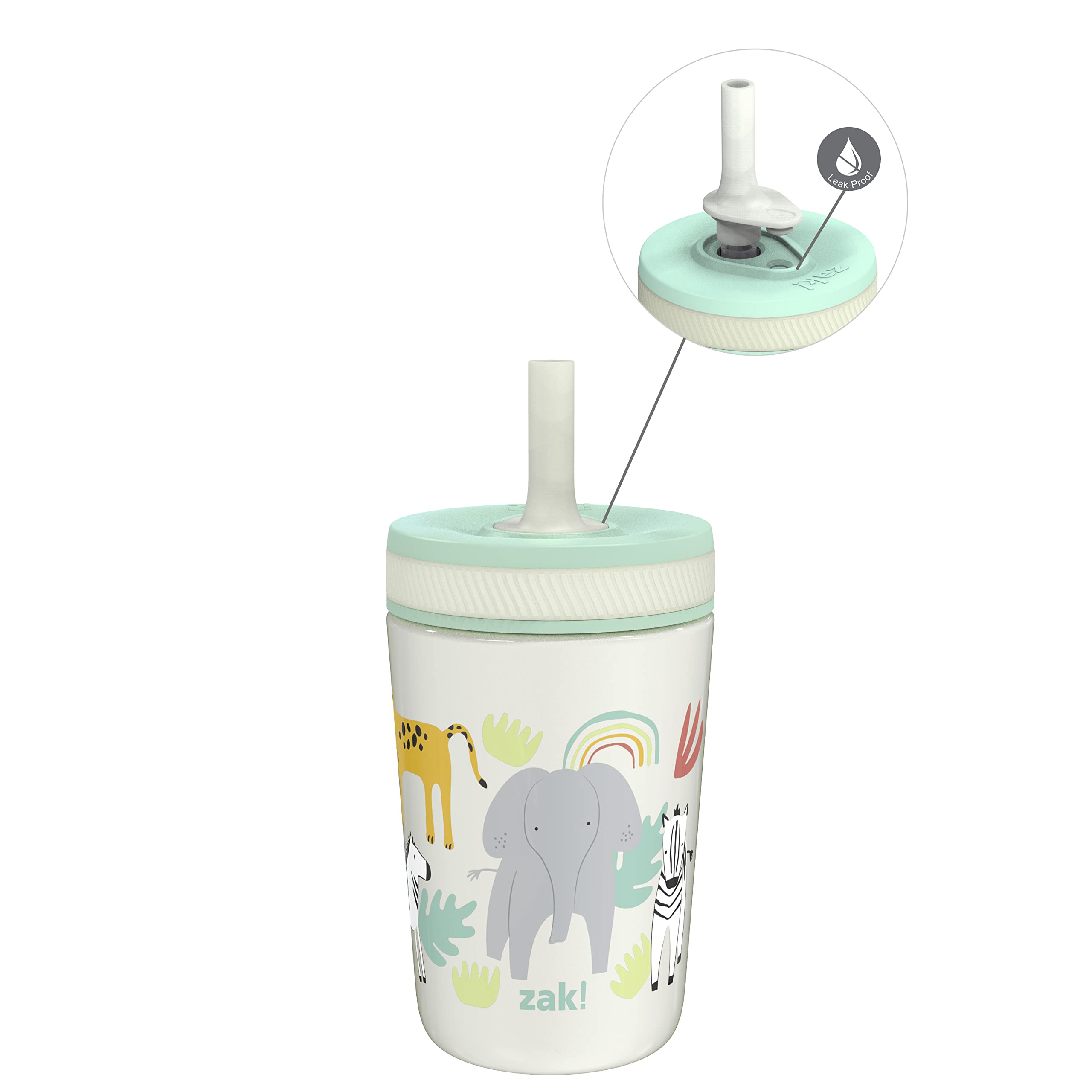 Zak Designs Disney Kelso Toddler Cups For Travel or At Home, 12oz Vacuum Insulated Stainless Steel Sippy Cup With Leak-Proof Design is Perfect For Kids (Mickey Mouse)