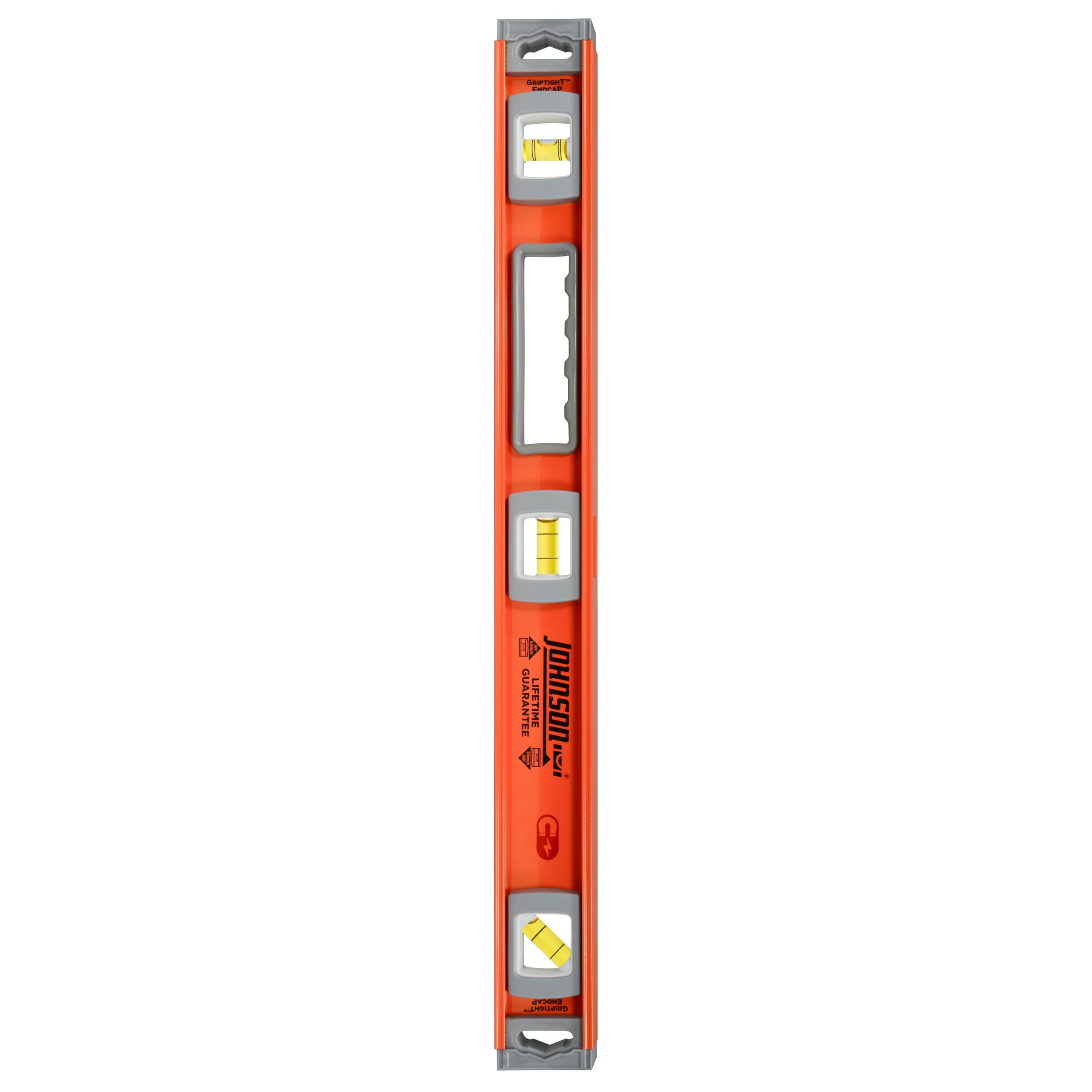 Johnson Level & Tool 1254-2400 Magnetic Heavy Duty I-Beam Aluminum, 24", Orange, 1 Level