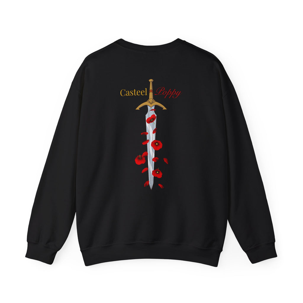 Rise From Blood & Ash Crewneck Sweatshirt – 'We Will Rise' Sword & Poppy Fantasy Graphic
