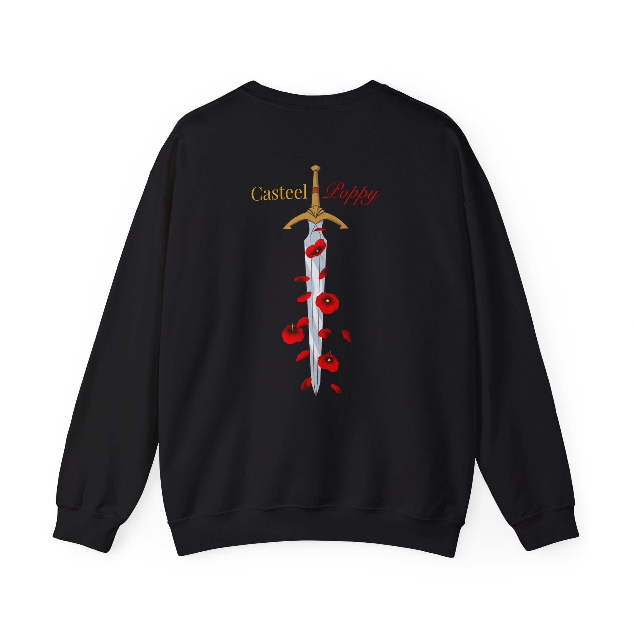 Rise From Blood & Ash Crewneck Sweatshirt – 'We Will Rise' Sword & Poppy Fantasy Graphic